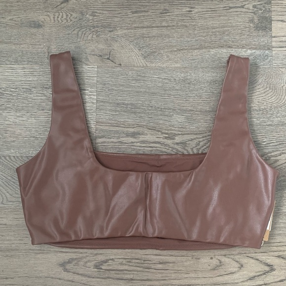 Skims Faux Leather Bralette - Size 2X - Cocoa - NWT - Picture 4 of 8